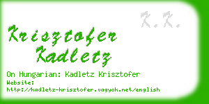 krisztofer kadletz business card